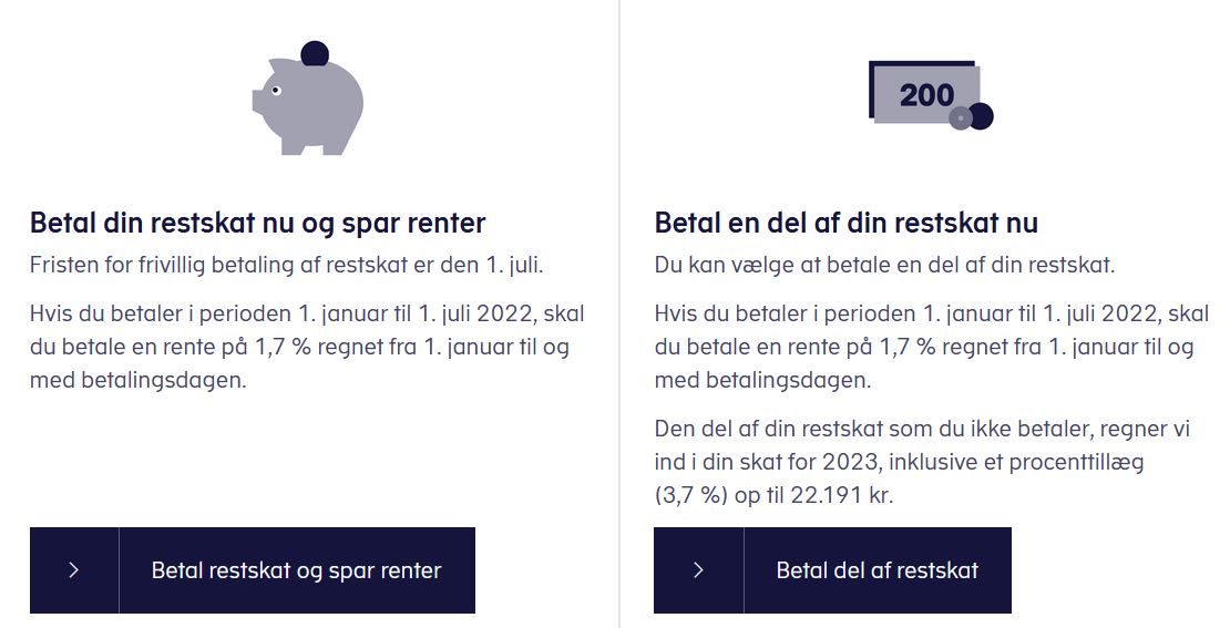 Betaling af restskat 2021